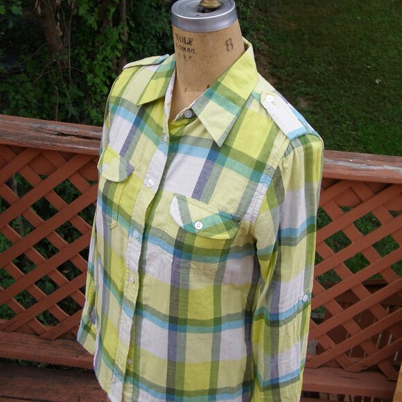 NEW size M 6-8 COASTAL brand Cotton flannel Buttondown shirt - Picture 6 of 9